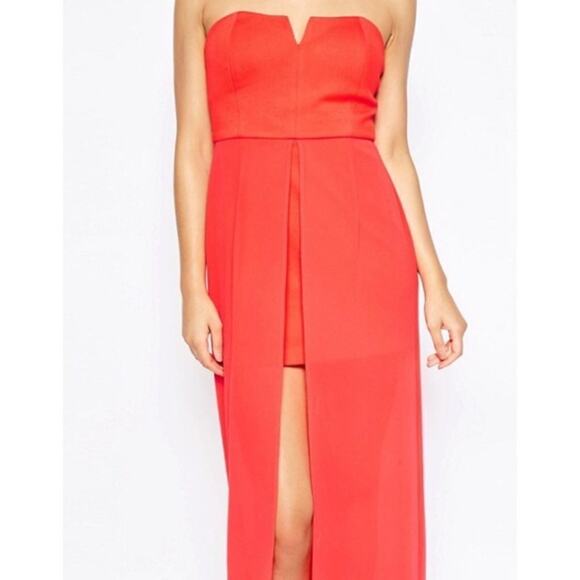 Jovonna Nico red sleeveless mini dress with maxi overlay | Sz 4, NWT - Picture 3 of 6